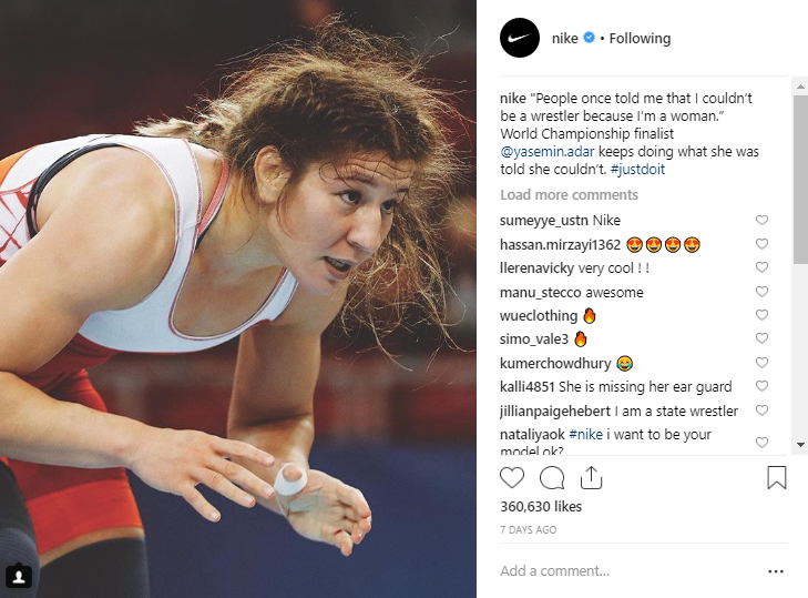 Nike top brands on Instagram