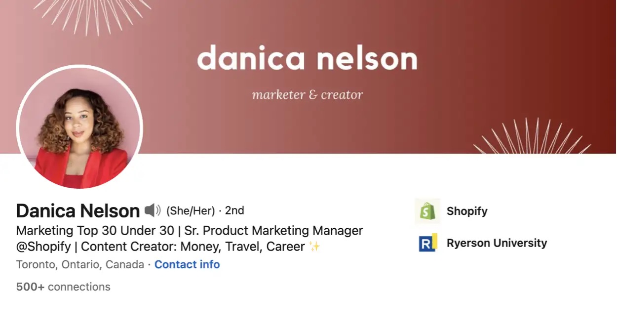 LinkedIn cover photo examples Danica
